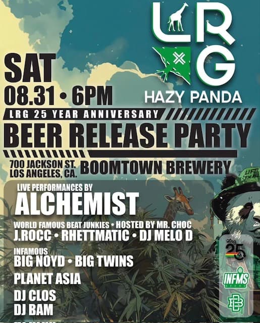 LRG 25th Anniversary Party + Beer Drop: INFMS Beer & Boomtown Brewery