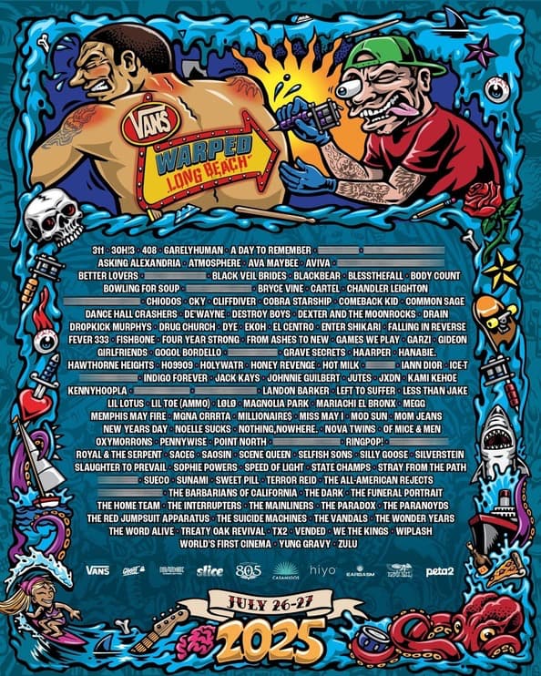 2025 Vans Warped Tour Long Beach at Downtown Long Beach Shoreline Waterfront