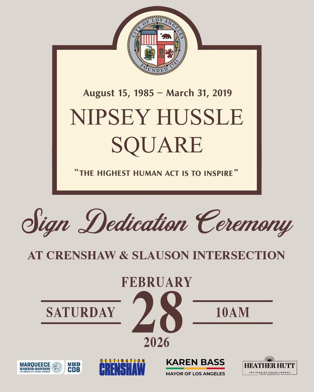 Nipsey Hussle Dedication LA
